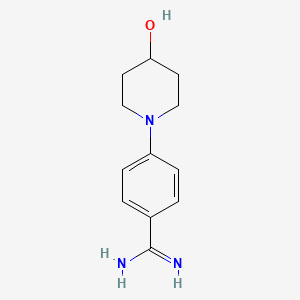 molecular formula C12H17N3O B12448049 4-(4-Hydroxypiperidin-1-yl)benzimidamide CAS No. 887577-50-6