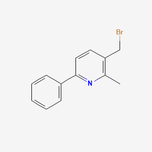 molecular formula C13H12BrN B12448102 3-(Bromomethyl)-2-methyl-6-phenylpyridine 
