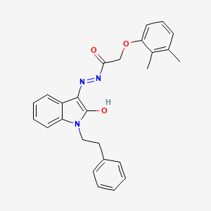 molecular formula C26H25N3O3 B12448127 2-(2,3-dimethylphenoxy)-N'-[(3E)-2-oxo-1-(2-phenylethyl)-1,2-dihydro-3H-indol-3-ylidene]acetohydrazide 