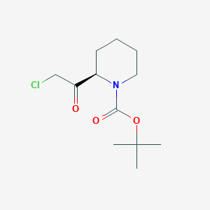 molecular formula C12H20ClNO3 B12448135 tert-butyl (2R)-2-(2-chloroacetyl)piperidine-1-carboxylate 