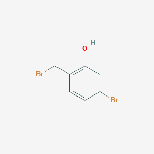 molecular formula C7H6Br2O B12448172 5-Bromo-2-(bromomethyl)phenol 