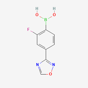 molecular formula C8H6BFN2O3 B12448196 2-Fluoro-4-(1,2,4-oxadiazol-3-YL)phenylboronic acid 