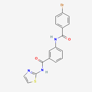 molecular formula C17H12BrN3O2S B12448240 3-{[(4-bromophenyl)carbonyl]amino}-N-(1,3-thiazol-2-yl)benzamide 