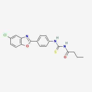 molecular formula C18H16ClN3O2S B12448256 N-{[4-(5-chloro-1,3-benzoxazol-2-yl)phenyl]carbamothioyl}butanamide 