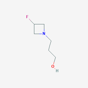 molecular formula C6H12FNO B12448272 3-(3-Fluoroazetidin-1-yl)propan-1-ol 