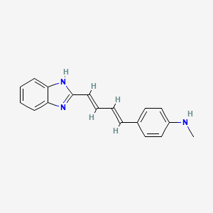 molecular formula C18H17N3 B1244831 4-[(1E,3E)-4-(1H-benzimidazol-2-yl)buta-1,3-dienyl]-N-methylaniline 