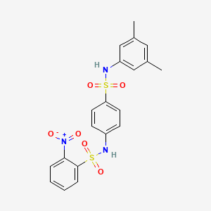 molecular formula C20H19N3O6S2 B12448340 N-{4-[(3,5-dimethylphenyl)sulfamoyl]phenyl}-2-nitrobenzenesulfonamide 