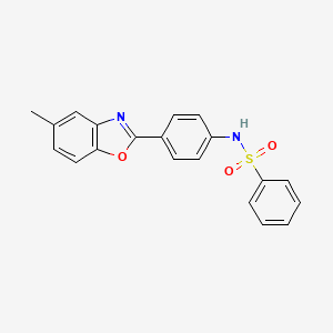 molecular formula C20H16N2O3S B12448351 N-[4-(5-methyl-1,3-benzoxazol-2-yl)phenyl]benzenesulfonamide 