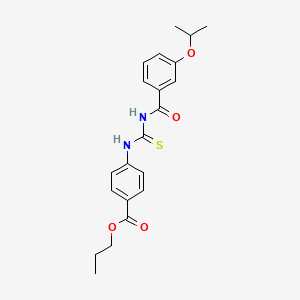 molecular formula C21H24N2O4S B12448352 Propyl 4-[({[3-(propan-2-yloxy)phenyl]carbonyl}carbamothioyl)amino]benzoate 