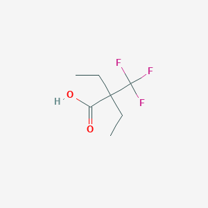 molecular formula C7H11F3O2 B12448380 2-Ethyl-2-trifluoromethyl-butyric acid 