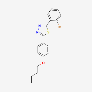 molecular formula C18H17BrN2OS B12448384 2-(2-Bromophenyl)-5-(4-butoxyphenyl)-1,3,4-thiadiazole 