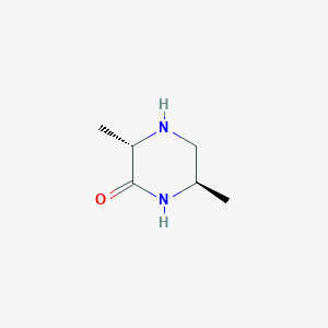 molecular formula C6H12N2O B12448401 (3S,6R)-3,6-Dimethylpiperazin-2-one 