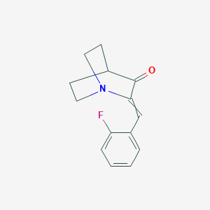 molecular formula C14H14FNO B12448406 (2E)-2-[(2-fluorophenyl)methylidene]-1-azabicyclo[2.2.2]octan-3-one 