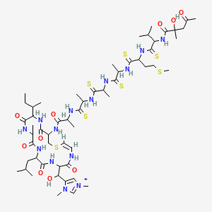 molecular formula C56H93N14O10S7+ B1244842 Thioviridamide 