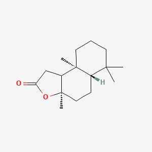 molecular formula C16H26O2 B1244843 (3aR,5aS,9aS)-3a,6,6,9a-tetramethyl-1,4,5,5a,7,8,9,9b-octahydrobenzo[e][1]benzofuran-2-one 