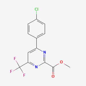 molecular formula C13H8ClF3N2O2 B12448449 Methyl [6-(4-chlorophenyl)-4-(trifluoromethyl)pyrimidin-2-yl]carboxylate 