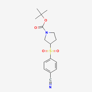 molecular formula C16H20N2O4S B12448466 tert-Butyl 3-((4-cyanophenyl)sulfonyl)pyrrolidine-1-carboxylate CAS No. 887587-78-2