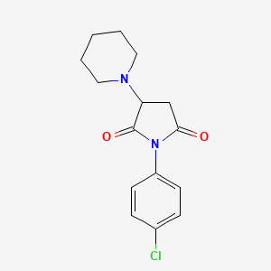 molecular formula C15H17ClN2O2 B12448525 1-(4-Chlorophenyl)-3-(piperidin-1-yl)pyrrolidine-2,5-dione 
