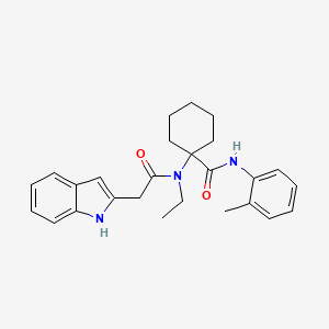 molecular formula C26H31N3O2 B12448533 1-[ethyl(1H-indol-2-ylacetyl)amino]-N-(2-methylphenyl)cyclohexanecarboxamide 