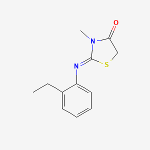 molecular formula C12H14N2OS B12448569 (2E)-2-[(2-ethylphenyl)imino]-3-methyl-1,3-thiazolidin-4-one 