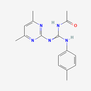 molecular formula C16H19N5O B12448660 N-[N'-(4,6-dimethylpyrimidin-2-yl)-N-(4-methylphenyl)carbamimidoyl]acetamide 