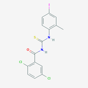 molecular formula C15H11Cl2IN2OS B12448664 2,5-dichloro-N-[(4-iodo-2-methylphenyl)carbamothioyl]benzamide 
