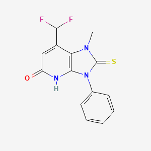 molecular formula C14H11F2N3OS B12448680 7-Difluoromethyl-2,3-dihydro-1-methyl-3-phenyl-2-thioxo-1H-imidazo-[4,5-b]-pyridin-5(4H)-one 