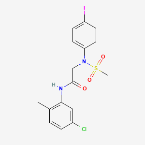 molecular formula C16H16ClIN2O3S B12448691 N-(5-chloro-2-methylphenyl)-N~2~-(4-iodophenyl)-N~2~-(methylsulfonyl)glycinamide 