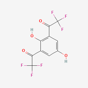 molecular formula C10H4F6O4 B12448706 2,6-Bis(trifluoroacetyl)hydroquinone 
