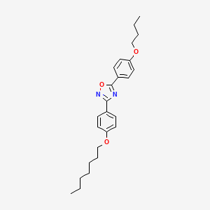 molecular formula C25H32N2O3 B12448734 5-(4-Butoxyphenyl)-3-[4-(heptyloxy)phenyl]-1,2,4-oxadiazole 
