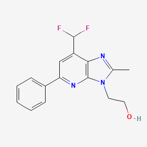 molecular formula C16H15F2N3O B12448738 2-(7-Difluoromethyl-2-methyl-5-phenyl-3H-imidazo-[4,5-b]-pyridin-3-yl)ethanol 