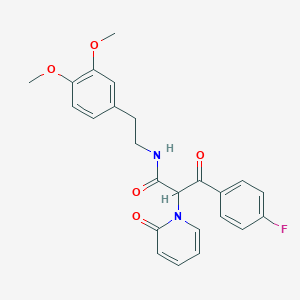 molecular formula C24H23FN2O5 B12448739 N-[2-(3,4-dimethoxyphenyl)ethyl]-3-(4-fluorophenyl)-3-oxo-2-(2-oxopyridin-1-yl)propanamide 