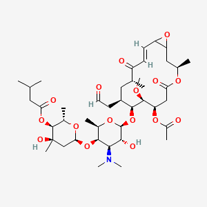 [(2S,3S,4R,6S)-6-[(2R,3R,4R,5R,6S)-6-[[(3R,7R,8S,9S,10R,12R,14E)-7-acetyloxy-8-methoxy-3,12-dimethyl-5,13-dioxo-10-(2-oxoethyl)-4,17-dioxabicyclo[14.1.0]heptadec-14-en-9-yl]oxy]-4-(dimethylamino)-5-hydroxy-2-methyloxan-3-yl]oxy-4-hydroxy-2,4-dimethyloxan-3-yl] 3-methylbutanoate