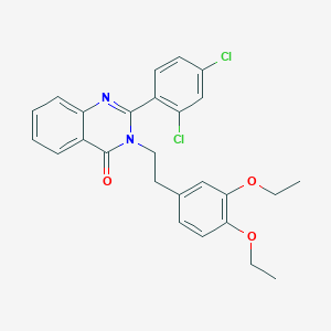 molecular formula C26H24Cl2N2O3 B12448745 2-(2,4-Dichlorophenyl)-3-[2-(3,4-diethoxyphenyl)ethyl]quinazolin-4-one 