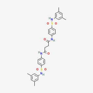 molecular formula C32H34N4O6S2 B12448769 N,N'-bis{4-[(3,5-dimethylphenyl)sulfamoyl]phenyl}butanediamide 