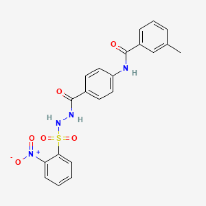 molecular formula C21H18N4O6S B12448781 3-methyl-N-[4-({2-[(2-nitrophenyl)sulfonyl]hydrazinyl}carbonyl)phenyl]benzamide 