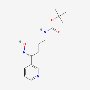 molecular formula C14H21N3O3 B12448798 (4-Hydroxyimino-4-pyridin-3-yl-butyl)-carbamic acid tert-butyl ester 