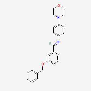 molecular formula C24H24N2O2 B12448806 N-{(E)-[3-(benzyloxy)phenyl]methylidene}-4-(morpholin-4-yl)aniline 