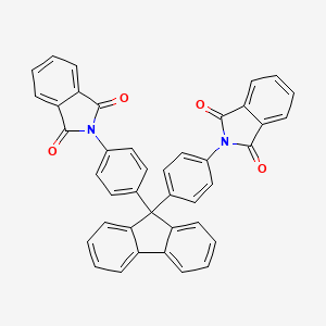 molecular formula C41H24N2O4 B12448835 2-(4-{9-[4-(1,3-Dioxoisoindol-2-YL)phenyl]fluoren-9-YL}phenyl)isoindole-1,3-dione 