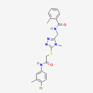 molecular formula C21H22BrN5O2S B12448865 N-{[5-({2-[(4-bromo-3-methylphenyl)amino]-2-oxoethyl}sulfanyl)-4-methyl-4H-1,2,4-triazol-3-yl]methyl}-2-methylbenzamide 
