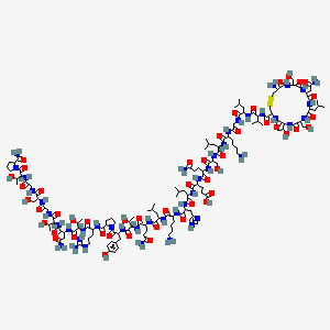 molecular formula C145H240N44O48S2 B12448874 4-[[5-amino-2-[[2-[[2-[[6-amino-2-[[2-[[2-[[2-[[22-amino-16-(2-amino-2-oxoethyl)-7-(1-hydroxyethyl)-10,19-bis(hydroxymethyl)-13-(2-methylpropyl)-6,9,12,15,18,21-hexaoxo-1,2-dithia-5,8,11,14,17,20-hexazacyclotricosane-4-carbonyl]amino]-3-methylbutanoyl]amino]-4-methylpentanoyl]amino]acetyl]amino]hexanoyl]amino]-4-methylpentanoyl]amino]-3-hydroxypropanoyl]amino]-5-oxopentanoyl]amino]-5-[[1-[[1-[[6-amino-1-[[1-[[5-amino-1-[[1-[[1-[2-[[1-[[1-[[4-amino-1-[[1-[[2-[[1-[[2-[[1-(2-carbamoylpyrrolidin-1-yl)-3-hydroxy-1-oxobutan-2-yl]amino]-2-oxoethyl]amino]-3-hydroxy-1-oxopropan-2-yl]amino]-2-oxoethyl]amino]-3-hydroxy-1-oxobutan-2-yl]amino]-1,4-dioxobutan-2-yl]amino]-3-hydroxy-1-oxobutan-2-yl]amino]-5-carbamimidamido-1-oxopentan-2-yl]carbamoyl]pyrrolidin-1-yl]-3-(4-hydroxyphenyl)-1-oxopropan-2-yl]amino]-3-hydroxy-1-oxobutan-2-yl]amino]-1,5-dioxopentan-2-yl]amino]-4-methyl-1-oxopentan-2-yl]amino]-1-oxohexan-2-yl]amino]-3-(1H-imidazol-4-yl)-1-oxopropan-2-yl]amino]-4-methyl-1-oxopentan-2-yl]amino]-5-oxopentanoic acid 