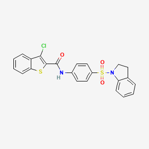 molecular formula C23H17ClN2O3S2 B12448875 3-chloro-N-[4-(2,3-dihydro-1H-indol-1-ylsulfonyl)phenyl]-1-benzothiophene-2-carboxamide 
