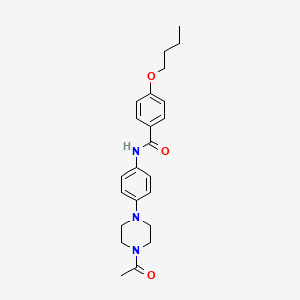 molecular formula C23H29N3O3 B12448892 N-[4-(4-acetylpiperazin-1-yl)phenyl]-4-butoxybenzamide 
