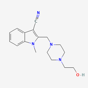 molecular formula C17H22N4O B12448905 2-{[4-(2-Hydroxyethyl)piperazin-1-YL]methyl}-1-methylindole-3-carbonitrile 