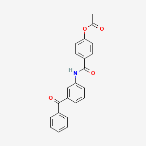 molecular formula C22H17NO4 B12448906 4-{[3-(Phenylcarbonyl)phenyl]carbamoyl}phenyl acetate 
