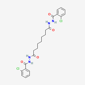 molecular formula C23H26Cl2N4O4 B12448916 N'~1~,N'~9~-bis[(2-chlorophenyl)carbonyl]nonanedihydrazide 