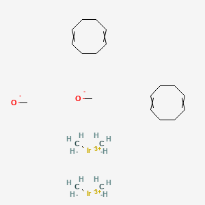 molecular formula C22H42Ir2O2 B12448931 Bis(1,5-cyclooctadiene); bis(dimethyliridiumylium); bis(methoxide) 