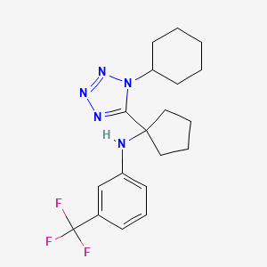 molecular formula C19H24F3N5 B12448939 N-[1-(1-cyclohexyl-1H-tetrazol-5-yl)cyclopentyl]-3-(trifluoromethyl)aniline 