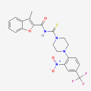 molecular formula C22H19F3N4O4S B12448962 3-methyl-N-({4-[2-nitro-4-(trifluoromethyl)phenyl]piperazin-1-yl}carbonothioyl)-1-benzofuran-2-carboxamide 