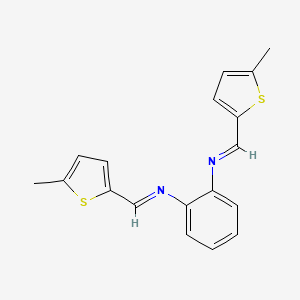 molecular formula C18H16N2S2 B12448972 N,N'-bis[(E)-(5-methylthiophen-2-yl)methylidene]benzene-1,2-diamine 